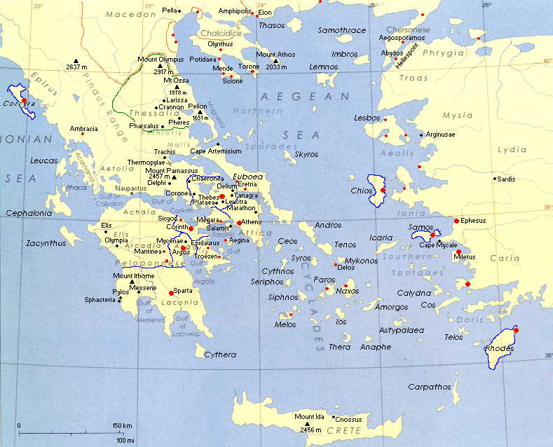 City-states of Ancient Greece map